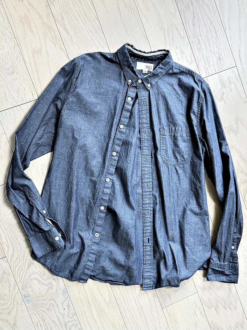 1901 Men's Button Down Blue Size Large